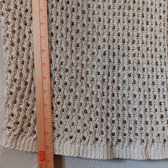 Jones New York Net Blouse Size Medium Cowl Neck Short Sleeve Metallic Brown - Picture 6 of 12